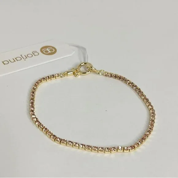 Gorjana Bracelet Lexi 18K Gold Plated Crystal Blush Pink NEW - Picture 4 of 10